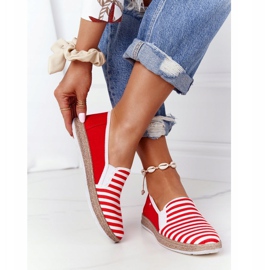 Női espadrilles Big Star HH276003 piros-fehér 1