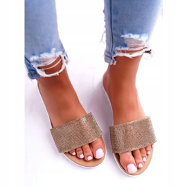 Lu Boo női arany flitteres papucsok aranysárga 3