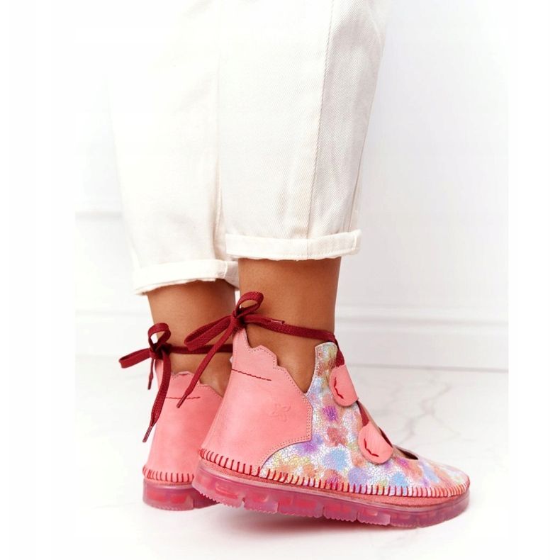 Női bőrcsizma Maciejka Pink 04457-15 kék narancssárga rózsaszín zöld sárga 3