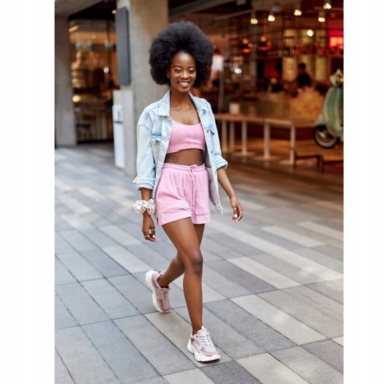 Női sportcipő Memory Foam Big Star HH274258 Violet ibolya rózsaszín 1