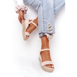 PS1 Bézs színű, baleári ék szandál 5