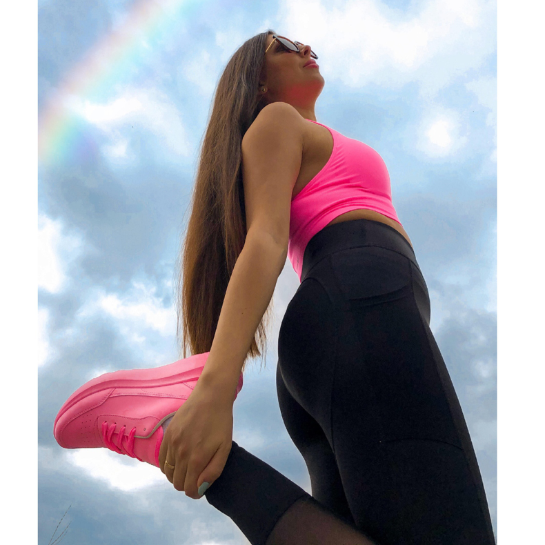 SHELOVET Klasszikus öko bőr cipők rózsaszín 2