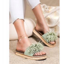 SHELOVET Divatos papucs karimákkal zöld 1