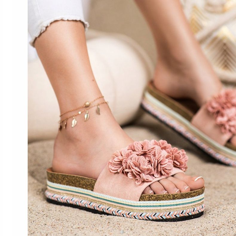 SHELOVET Papucs a Platón Dísz rózsaszín 1