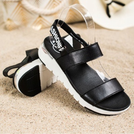 Filippo Bőr szandál tépőzárral fekete 1