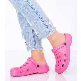 Karolinos rózsaszín női horgolt papucs 1