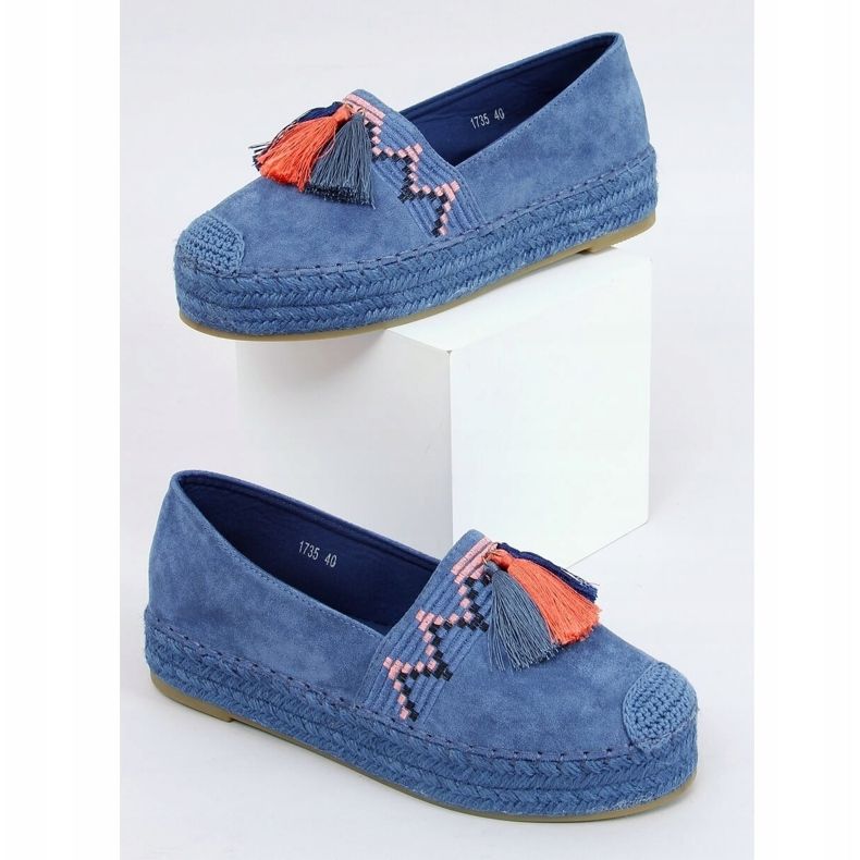 Kék 1735 Kék rojtos espadrillák 1