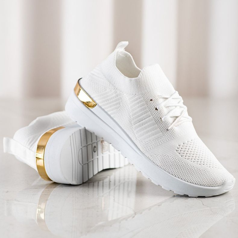 SHELOVET Kényelmes csúszós cipők fehér 1