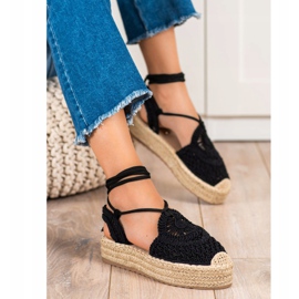 Seastar Kötve Espadrilles A Platformon fekete 1