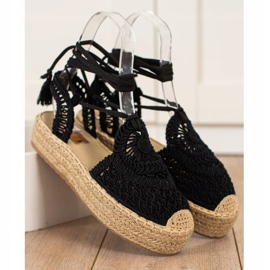 Seastar Kötve Espadrilles A Platformon fekete 2