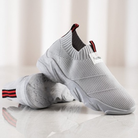 SHELOVET Szürke csúszós divatcipők 1