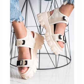 Seastar Szandálok a platformon csatokkal bézs 1