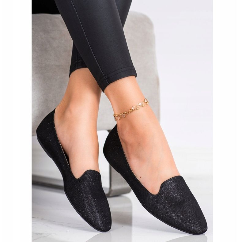 Super Mode Csillogó balerinák fekete 1 Super Mode Csillogó balerinák fekete 1