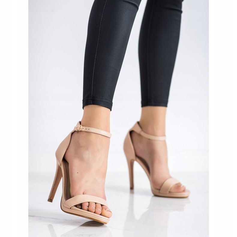 Renda Klasszikus szandál magas sarkon bézs 1