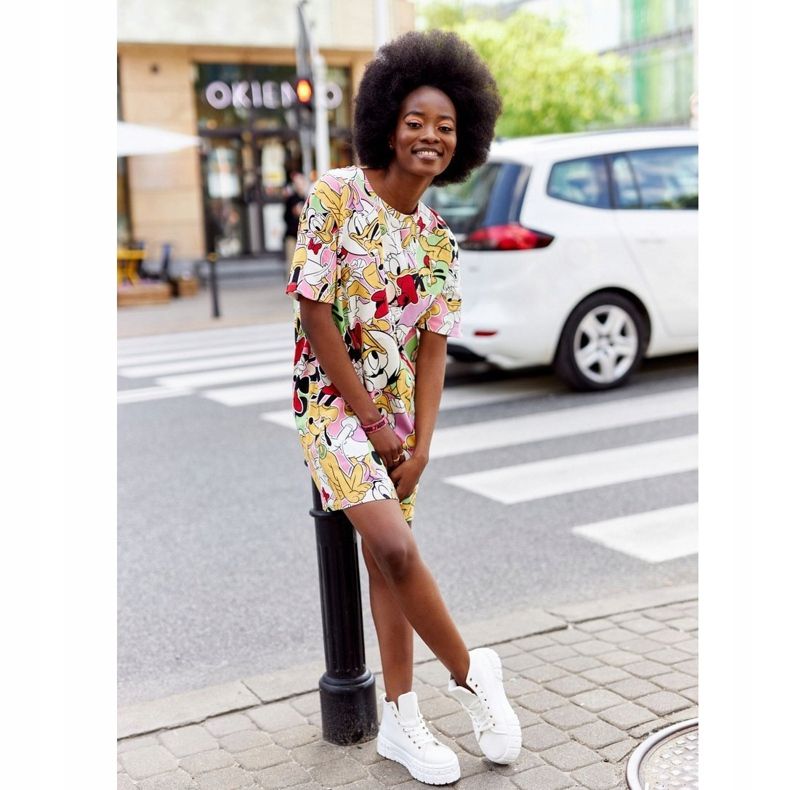 Női magas cipők Manhattan fehér platformján 2