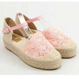 Rózsaszín csipke espadrilles 919-4 Pink 1