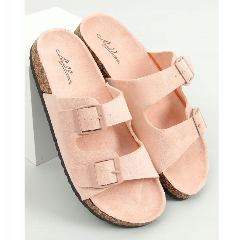 Rózsaszín parafa papucs MS10005 Nude 1
