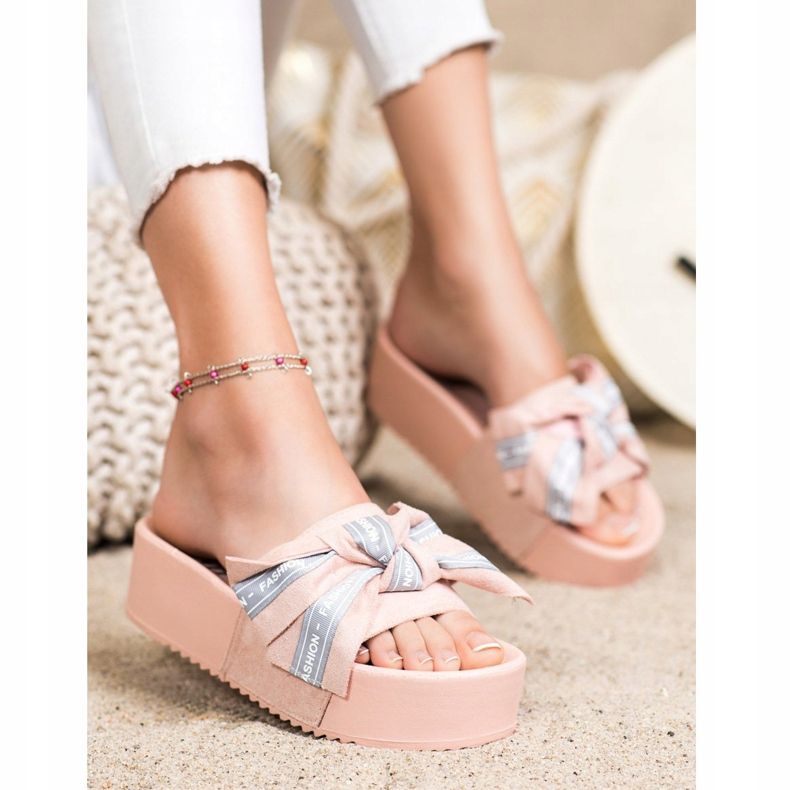 SHELOVET Divat papucs íjjal rózsaszín 1