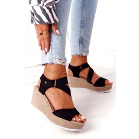 Bőr ék szandál Big Star FF276016 Fekete 1