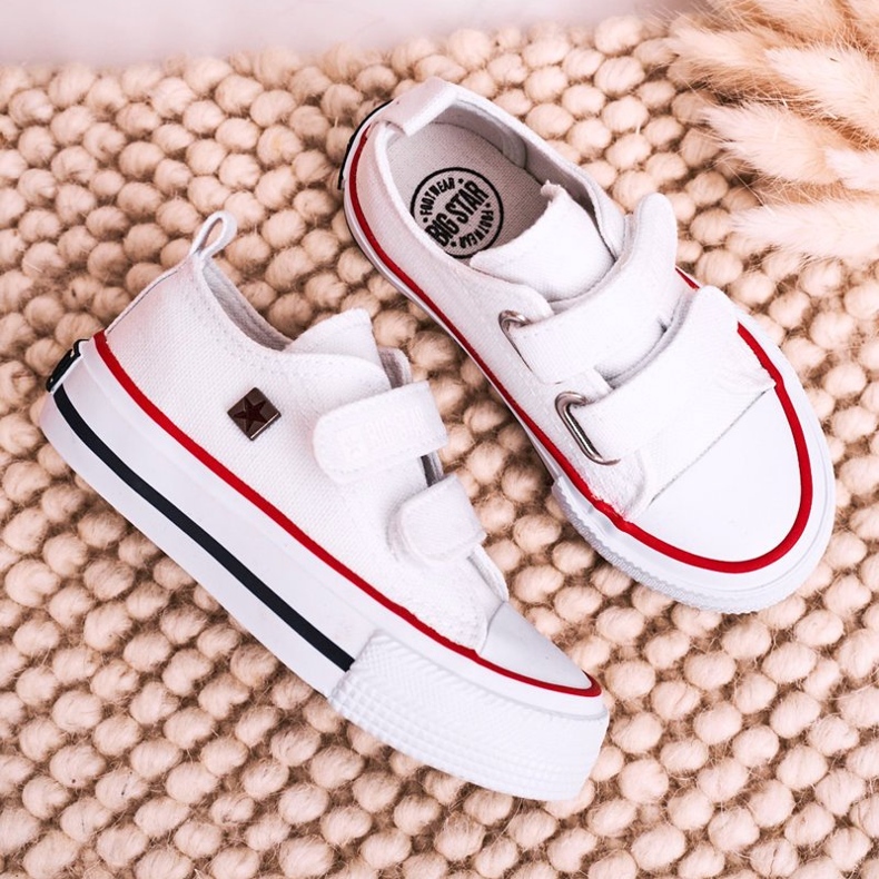 Gyermek alacsony cipők tépőzárral Big Star HH374095 Fehér 6