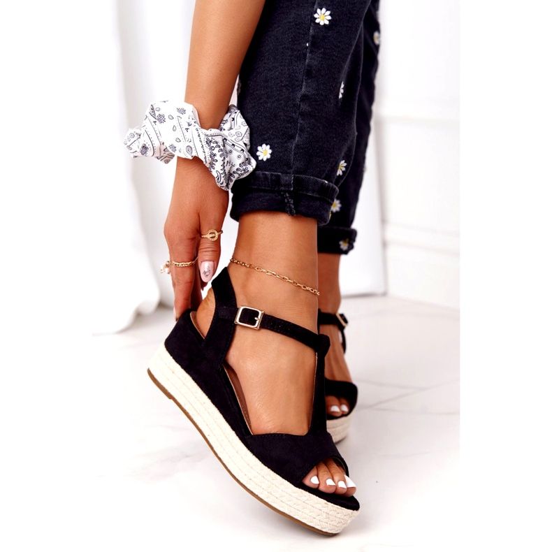 PG1 Fekete Graciosa Wedge szandál 9R93 Fekete 3