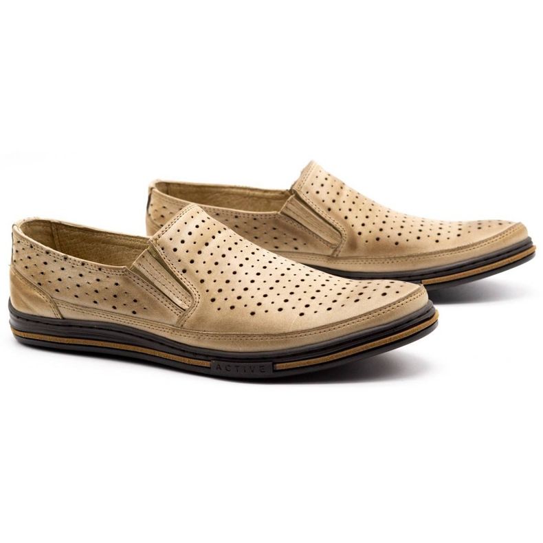 Polbut Férfi áttört cipő 2107P, bézs 2