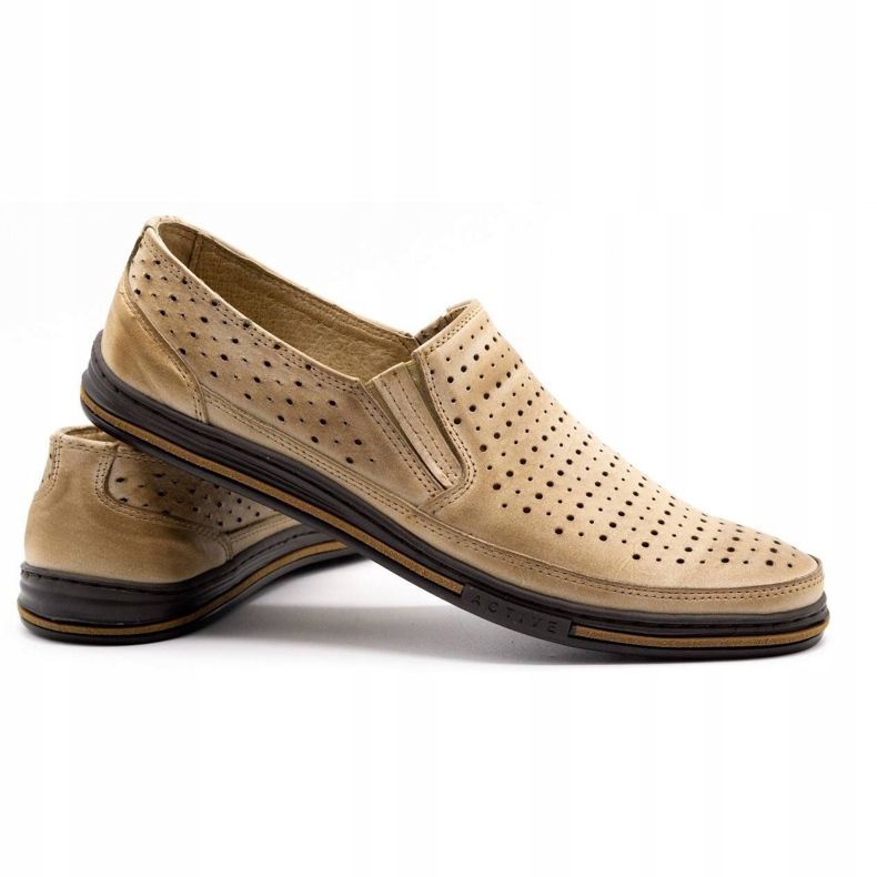 Polbut Férfi áttört cipő 2107P, bézs 3