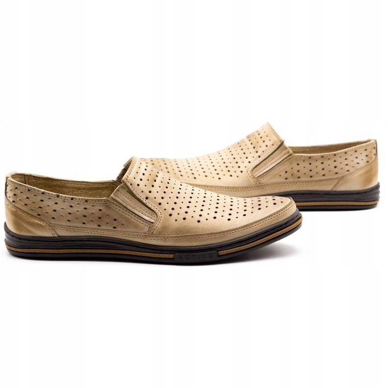 Polbut Férfi áttört cipő 2107P, bézs 4