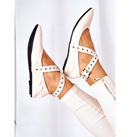 Összecsukható bőr balerinák Lu Boo Beige bézs 1 Összecsukható bőr balerinák Lu Boo Beige bézs 1