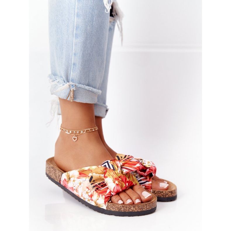 PS1 Papucs a sárga parafa talpán, Wendy virágokkal sokszínű 1 PS1 Papucs a sárga parafa talpán, Wendy virágokkal sokszínű 1