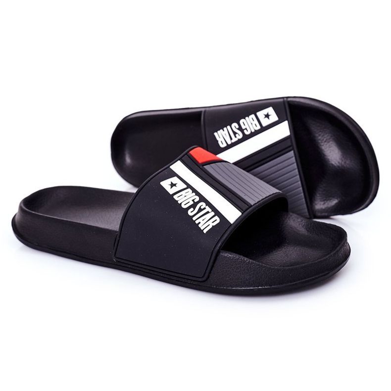 Férfi fekete Big Star HH174836 papucs 1