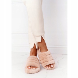 PS1 Szőrpapucs bézs hópehely platformon 2