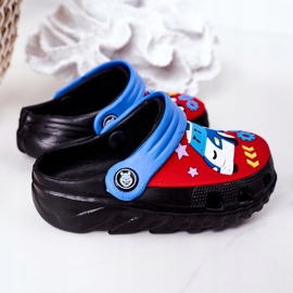 Gyermek habpapucs Crocs Black Blue Oscar fekete piros kék 1