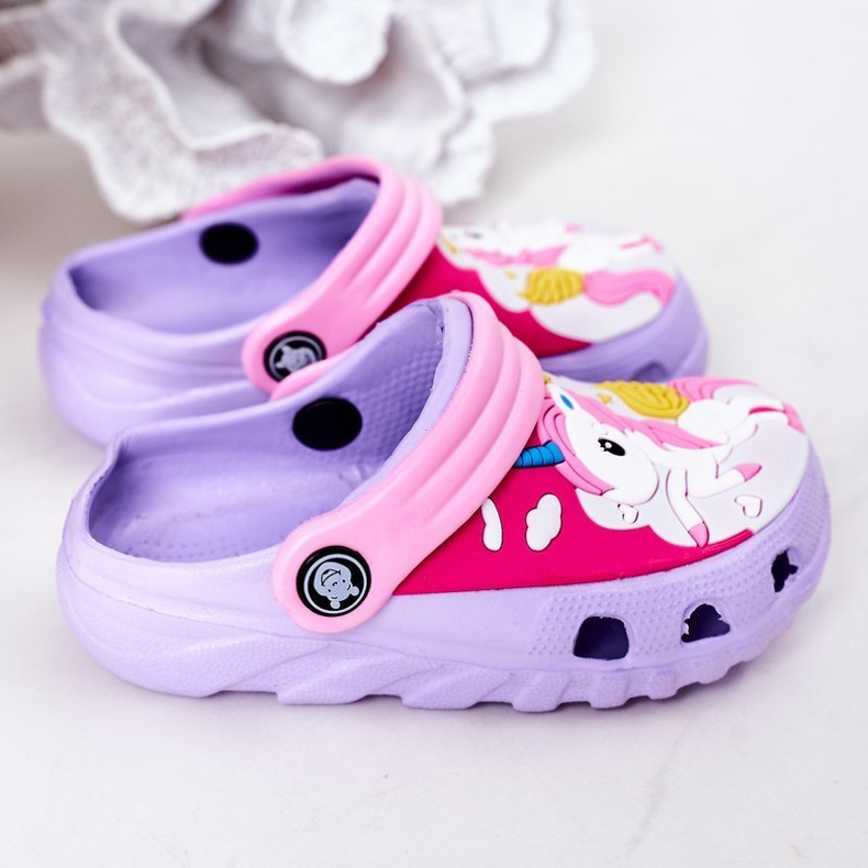 Gyermek habpapucs Crocs Violet Pink Oscar ibolya rózsaszín 1