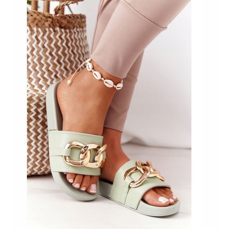 PS1 Egy pillanat Gumipapucs lánccal világoszöld 2