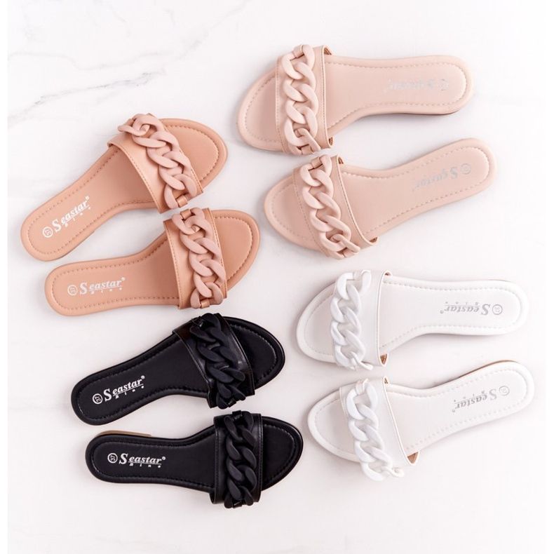 PS1 Láncos bőrpapucs fekete lépésről lépésre 2