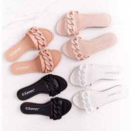 PS1 Bőrpapucs lánccal bézs Lépésről lépésre 2