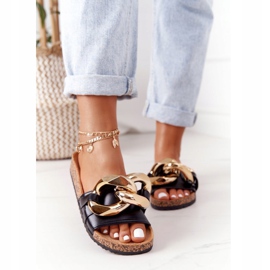 PS1 Fekete papucs lánccal Black Last Dance 2