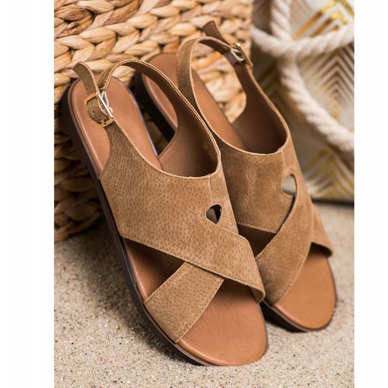 Sergio Leone Lapos barna bőr szandál 1