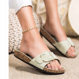 Anesia Paris Alkalmi velúrpapucs zöld 1