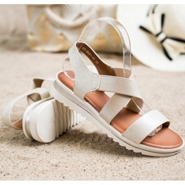 Best Shoes Csúszós szandál csillogással aranysárga 1