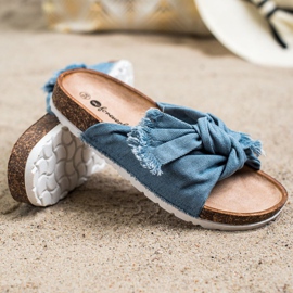 Forever Folie Kényelmes textil papucs kék 1