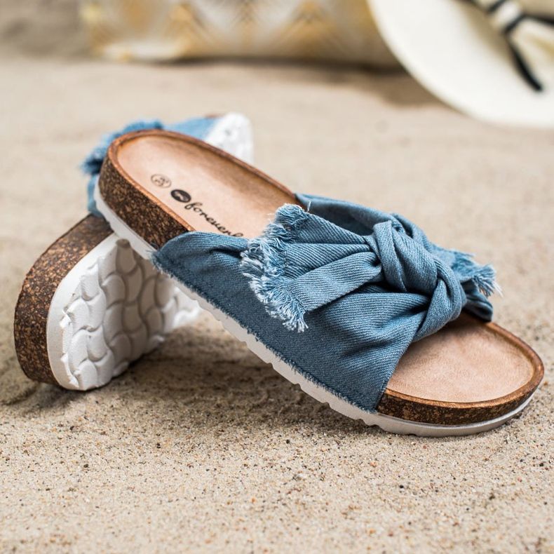 Forever Folie Kényelmes textil papucs kék 1 Forever Folie Kényelmes textil papucs kék 1