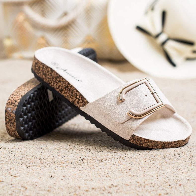 Anesia Paris Alkalmi velúrpapucs bézs 1