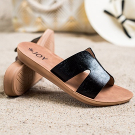 SHELOVET Eco bőr papucs fekete 1