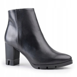 Marco Shoes Merész csizma természetes szembőrből, vastag sarokkal fekete 1