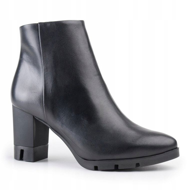 Marco Shoes Merész csizma természetes szembőrből, vastag sarokkal fekete 1