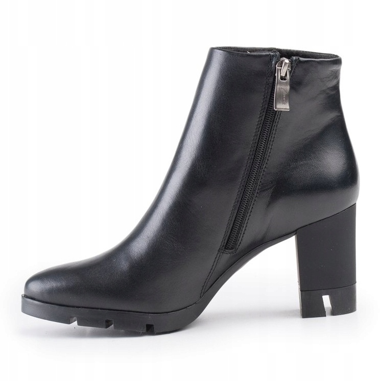 Marco Shoes Merész csizma természetes szembőrből, vastag sarokkal fekete 2