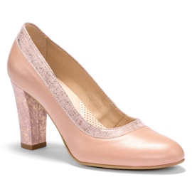 Marco Shoes Rózsaszín szivattyúk fémes bőr mintával 3