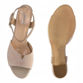 Marco Shoes Bézs színű 0624P szandál érdekes bőrből 2